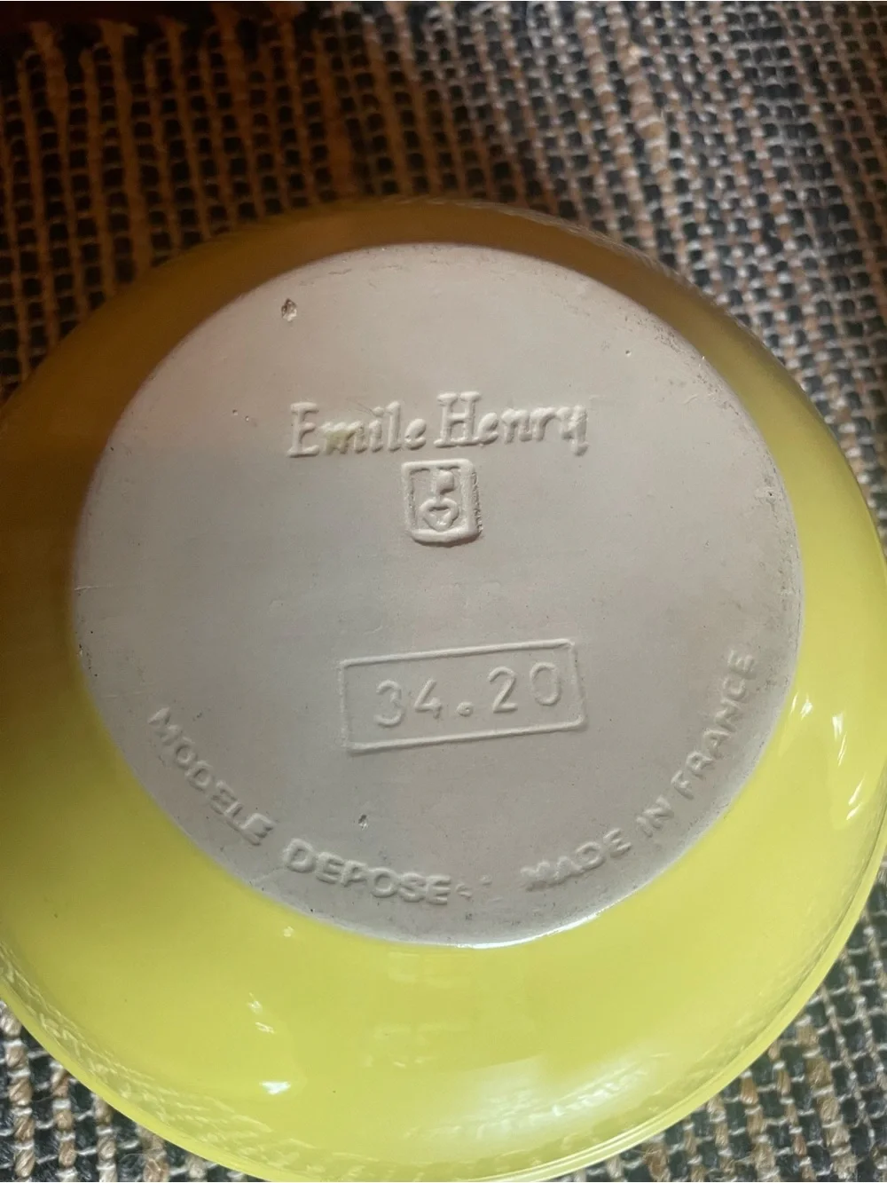 Emile Henry set of 3 stoneware mixing bowls in yellow